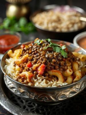  Koshari – En smakrik blandning av vetemjöl, linser och makaroner i ett kryddigt äventyr från Yatayla!